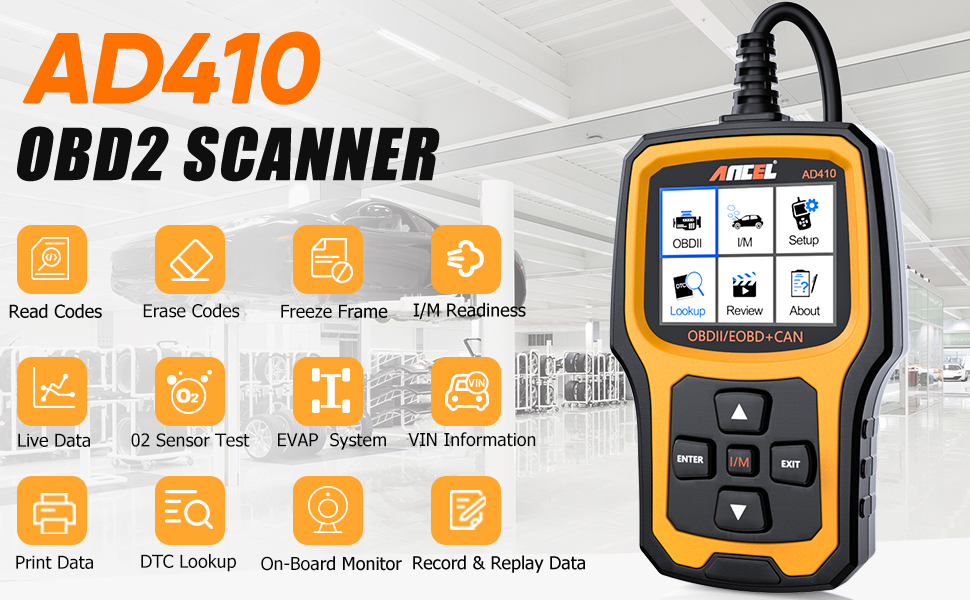 ANCEL AD410 Enhanced OBD II Vehicle Code Reader Automotive OBD2 Scanner