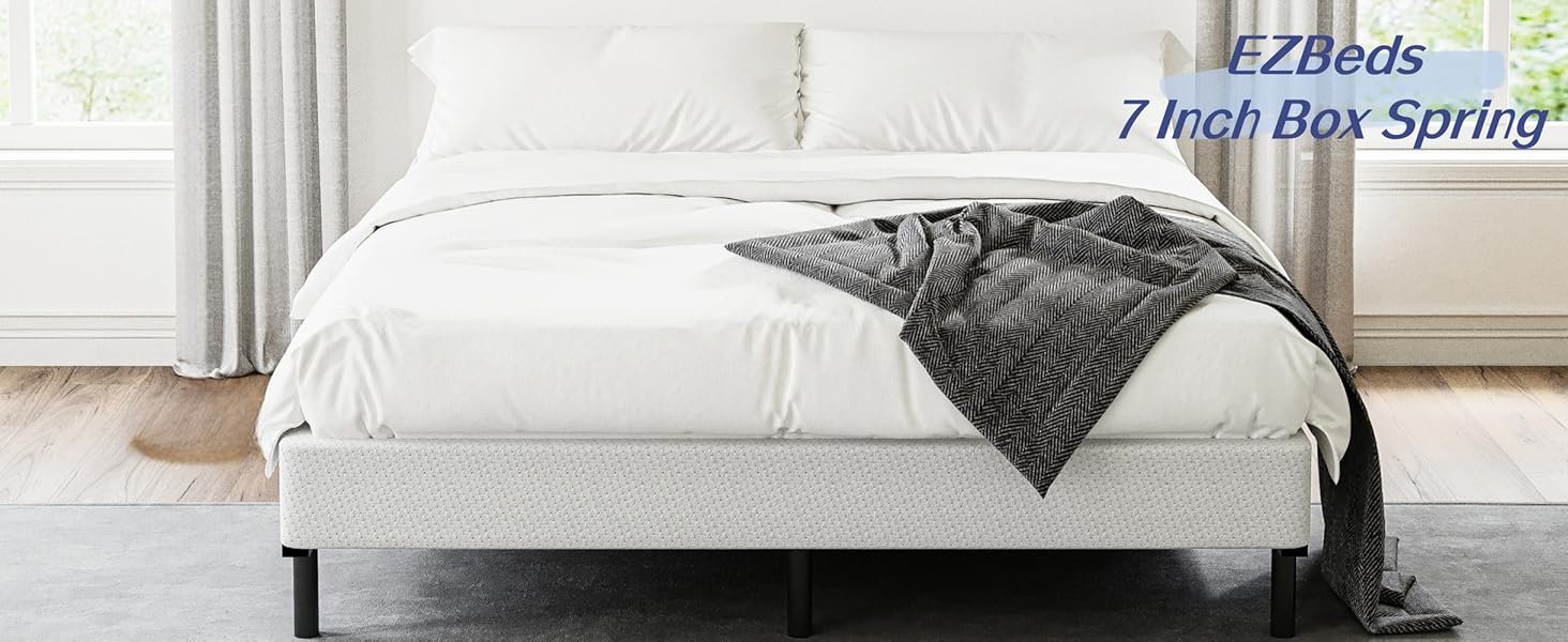EZBeds TwinBoxSpring, 7 inch Metal Twin Box Spring Only