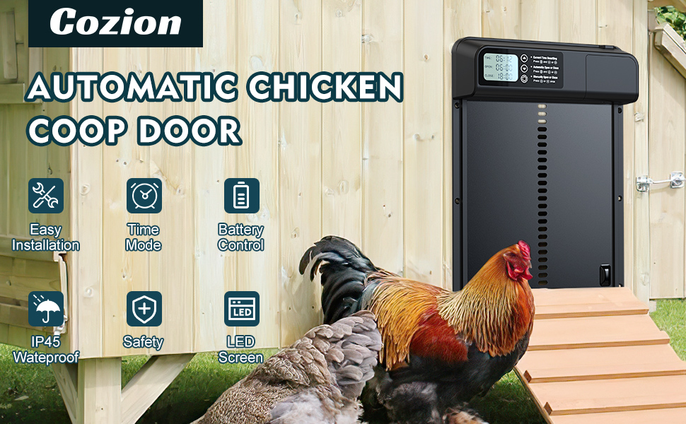 Automatic Chicken Coop Door, Chicken Coop Door Opener with AntiPinch
