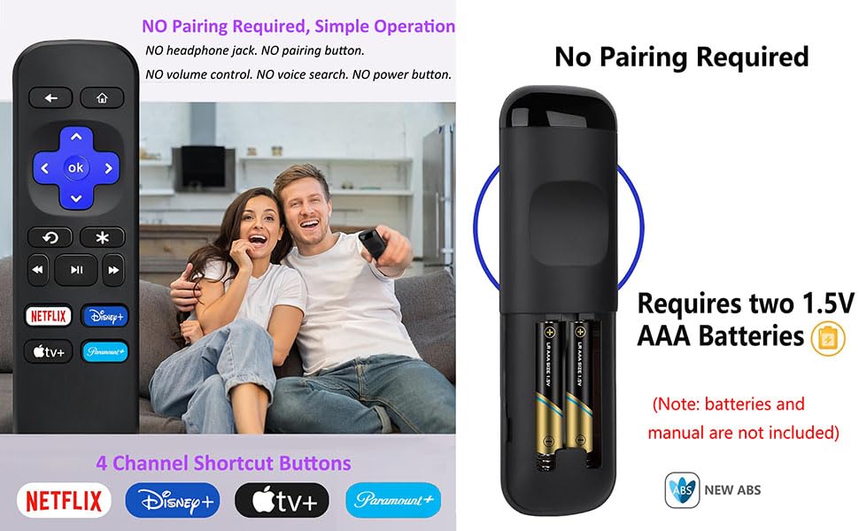 Replaced Remote Control Only for Roku Box