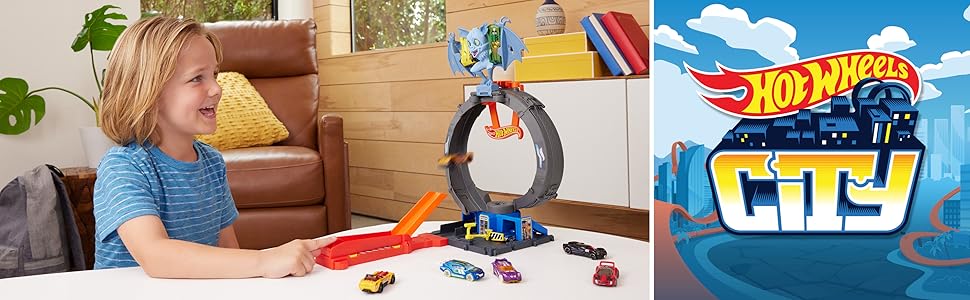 Hot Wheels City Toy Car Track Set, Bat Loop Attack with Adjustable Loop & Launcher, 1:64 Scale Toy Car : Amazon.com.au: Movies & TV