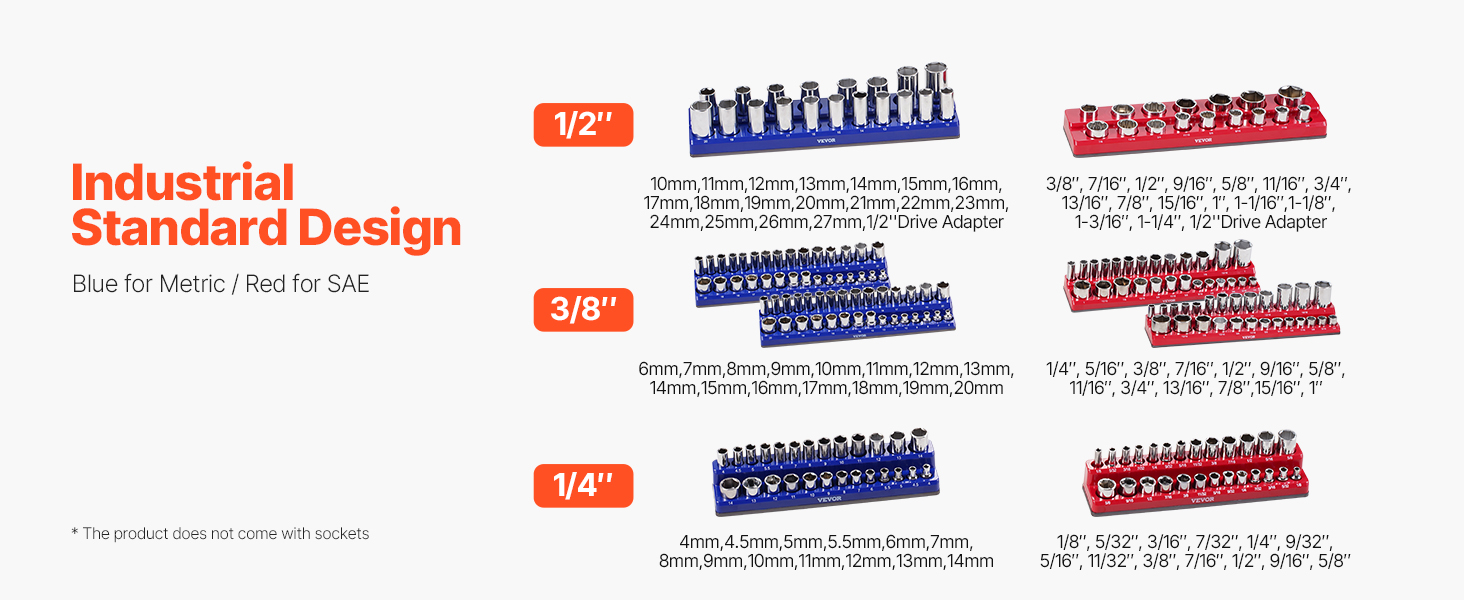 magnetic socket organizer set