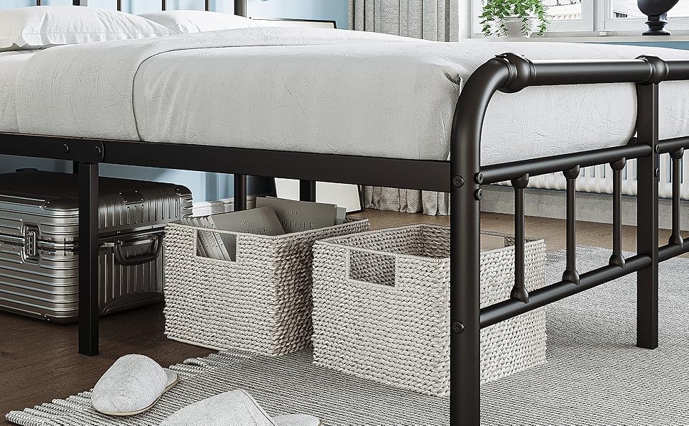 ZIYOO California King Bed Frames with Headboard and Footboard, 14 Inch High, Heavy