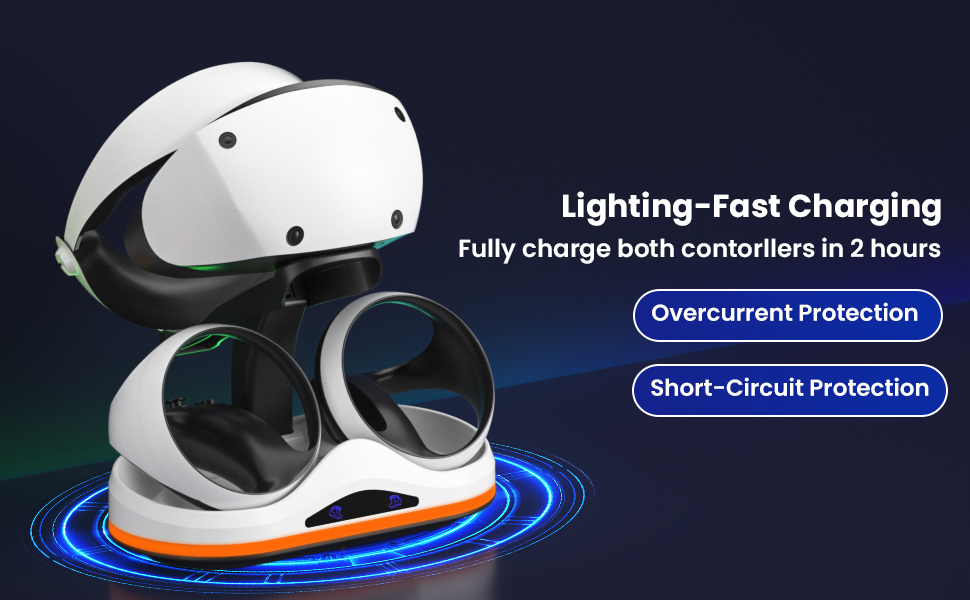 قاعدة شحن لجهاز بلاي ستيشن VR2 مع ضوء RGB