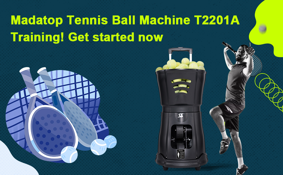 Madatop Tennis Ball Machine, Automatic Portable Tennis