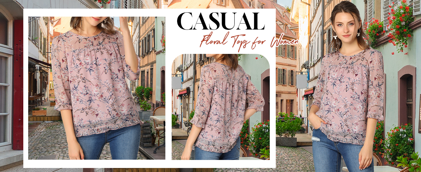 Chiffon Blouses Tops for Women