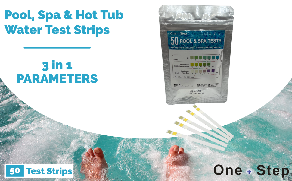 One Step 3 in 1 Pool & Spa Water Test Strips, 50 Test