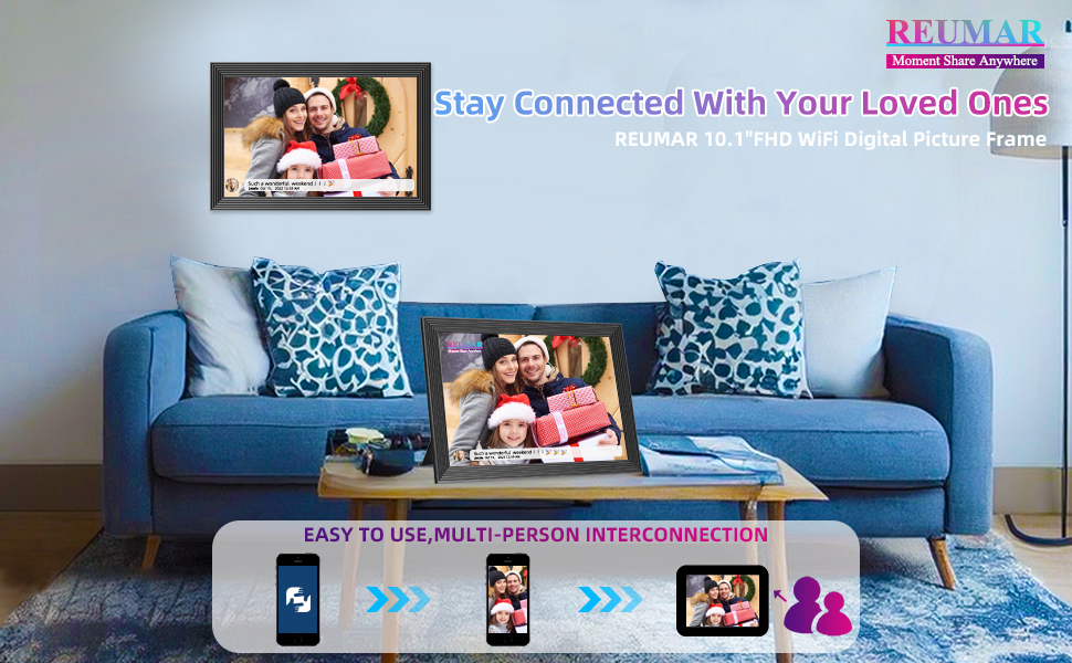 FRAMEO WiFi Digital Picture Frame, 10.1 Inch Smart Digital Photo Frame