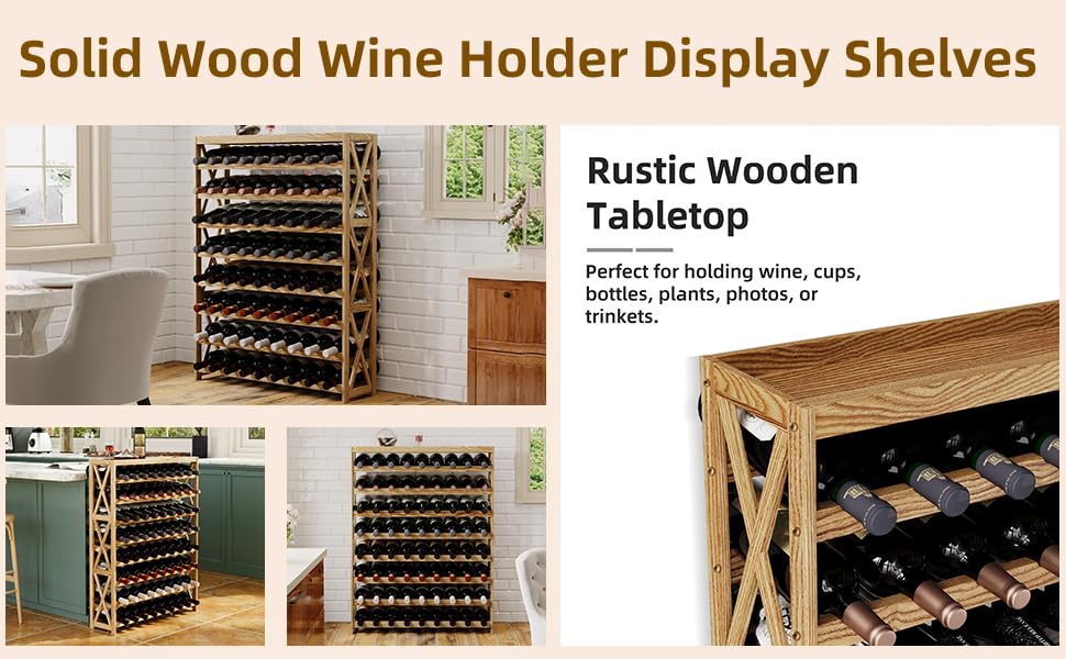 Stackable Wine Storage Wood Wine Display Racks