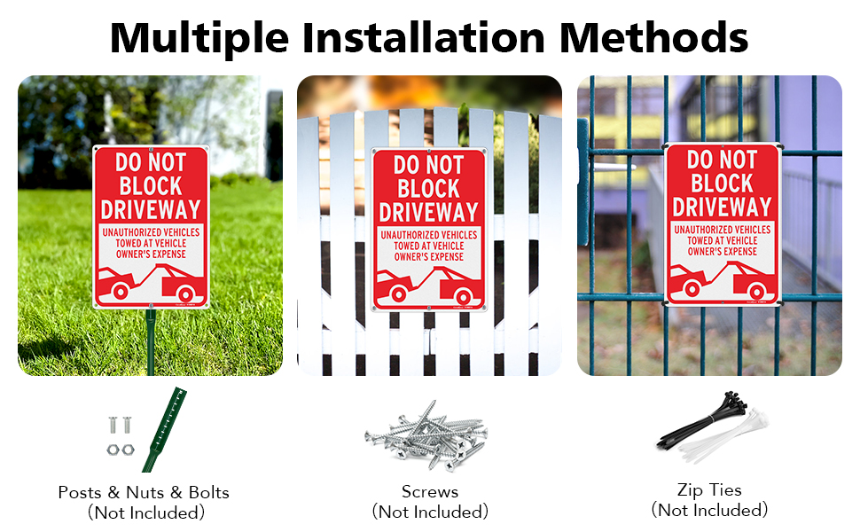 GicnKeuz Large Do Not Block Driveway Sign, 14x10 Inches