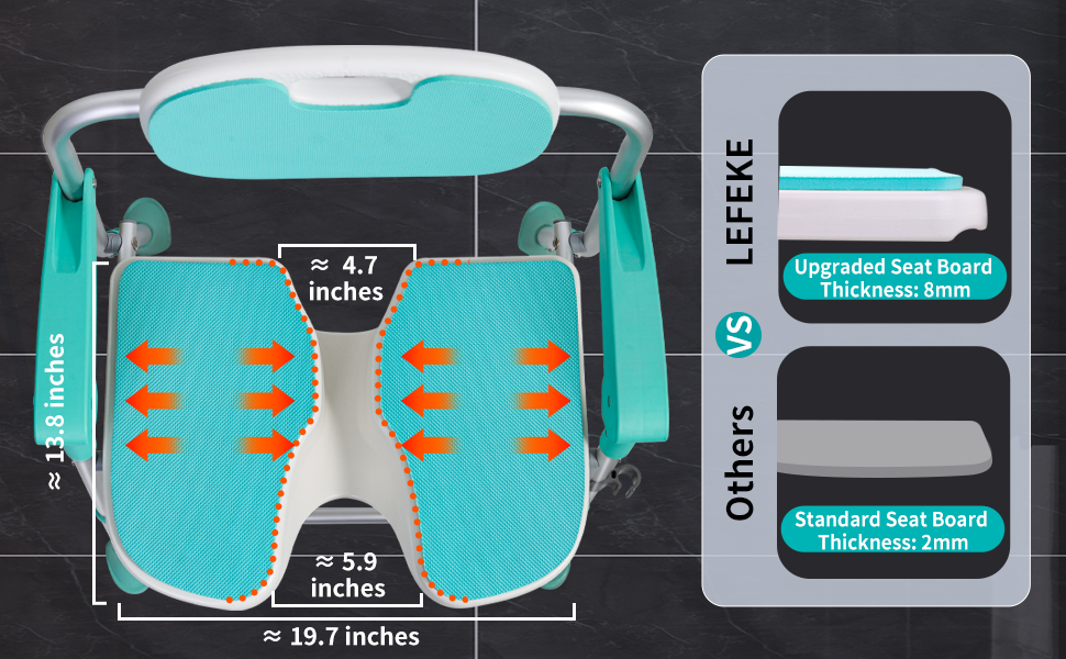 ANBANREY Shower Chair with Arms and Back Folding Shower