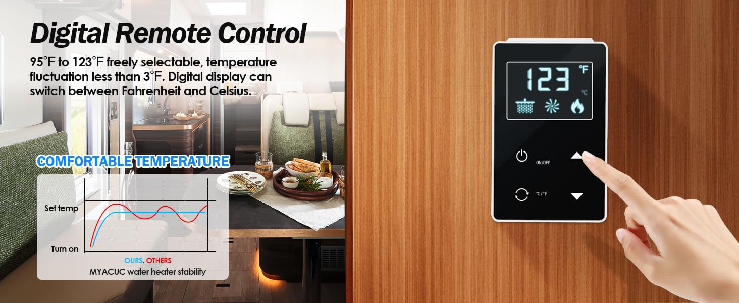 Tankless RV Water Heater Propane, MYACUC Upgraded 60000 BTU