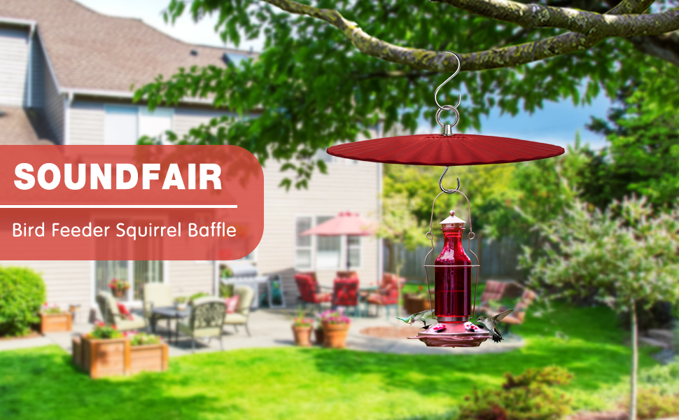 SOUNDFAIR Bird Feeder Baffle, Wide Diameter Baffle Easy