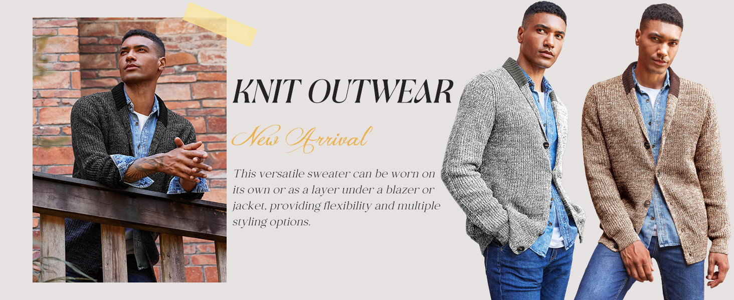 button down sweater for men