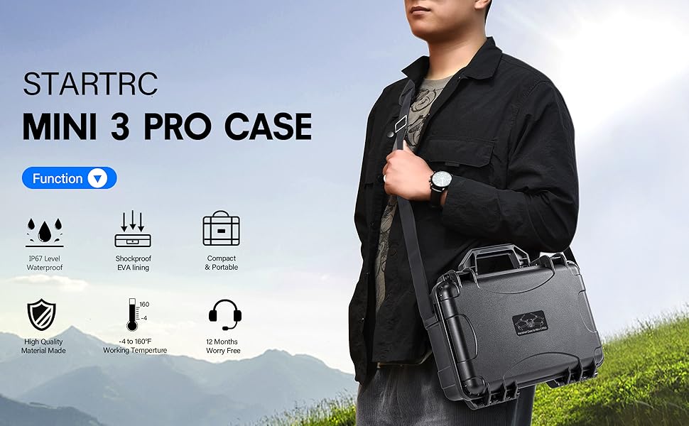 【新着商品】STARTRC DJI向けMini 3ケース DJI対応Mini 3 Waterproof case for DJI Mini 3/Mini 3 Pro, portable travel bag.
