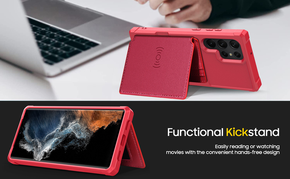 CENMASO Case for Samsung Galaxy S23 Ultra Case, Wallet Shockproof Soft