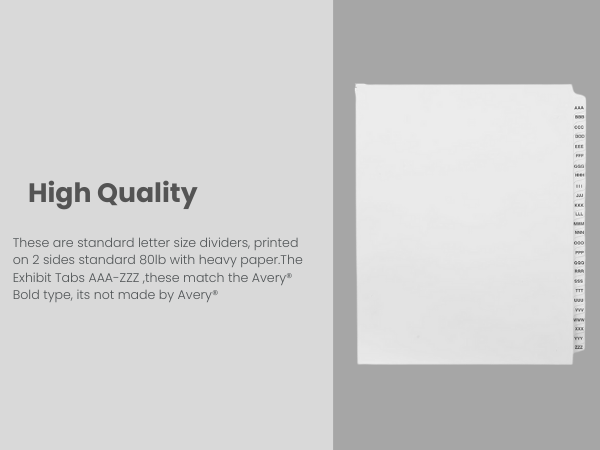 Amazon.com : Exhibitindexes® Exhibit Tabs AAA-ZZZ : Office
