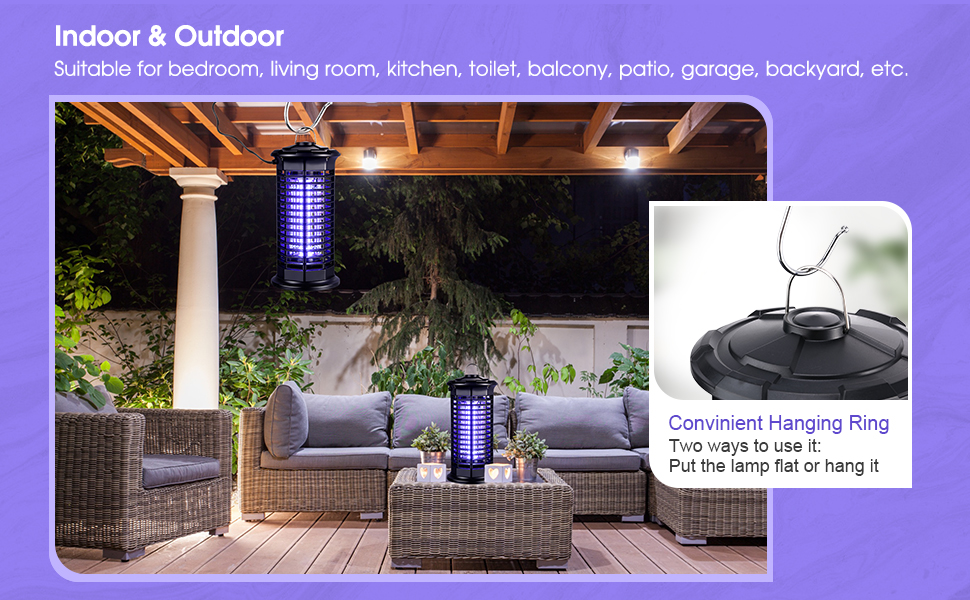 3 Pieces Bug Zapper Outdoor Indoor with Light Electric