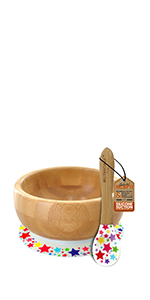 Round Bamboo Baby Plate;Wooden Toddler Plate;Stay Put Feeding;BPA-Free