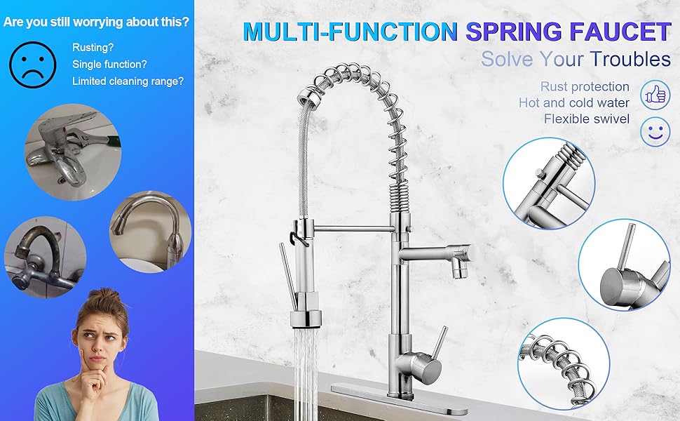 kitchen faucet with pull down sprayer