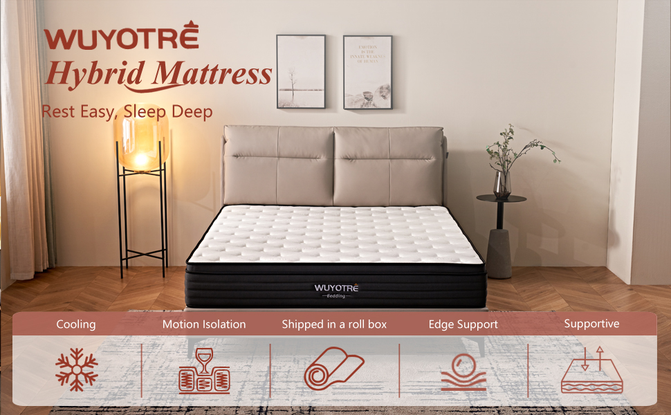 12 Zoll Matratze in voller Größe, kühlende Gel-Memory-Matratze in einer Box, mittelfest