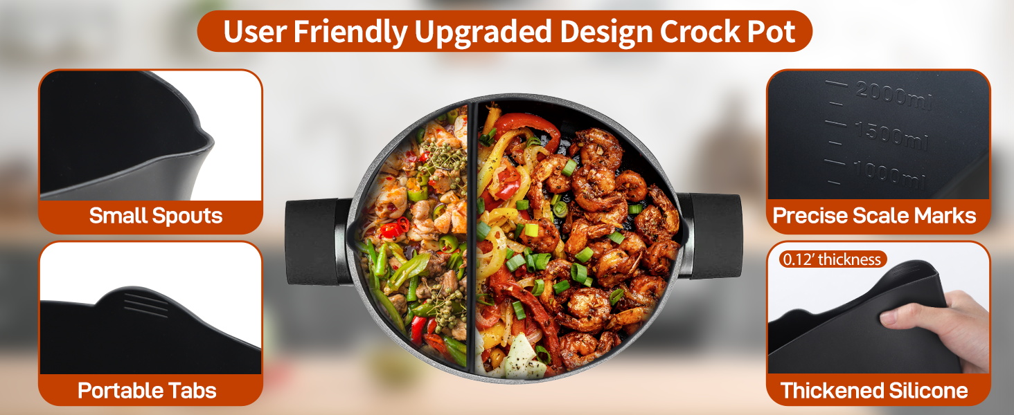6QT Silicone Crock Pot Liners 2Pcs, Reusable Slow Cooker