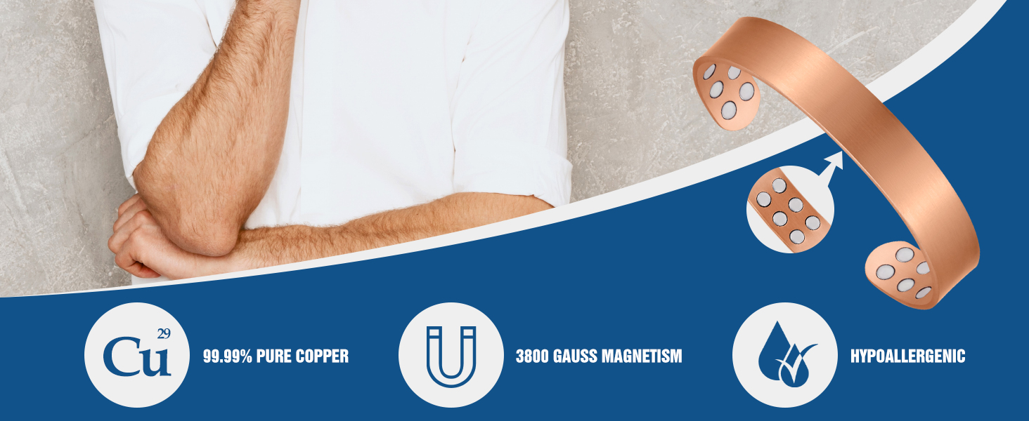 Pulsera de cobre para hombre