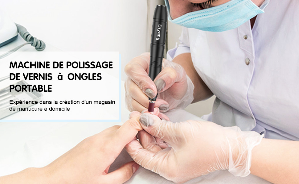  Ponceuse pour Ongle,Lime à Ongle Electrique 6 en 1 avec USB, Vitesse et Direction Réglables