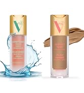 Veil Cosmetics | 1 Sunset Skin Liquid Foundation + 1 Sunset Light 3-in-1 Primer | 3G | Buildable ...