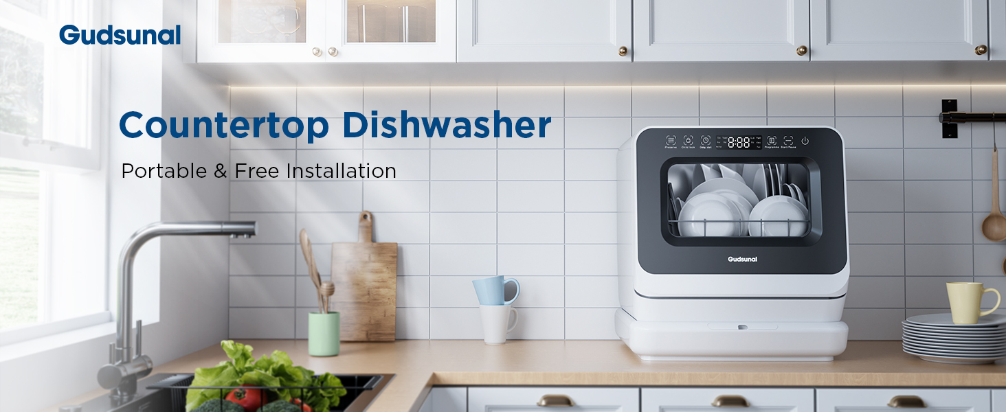 EUHOMY Mini Dishwasher Countertop