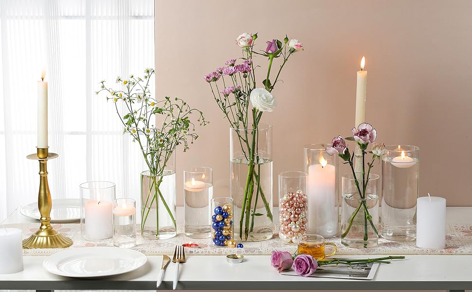 Cylinder Glass Vases for Centerpiece