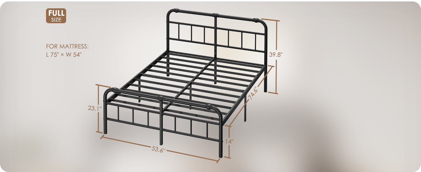 FSCHOS KingBedFrameandHeadboard & Footboard, 14 Inch