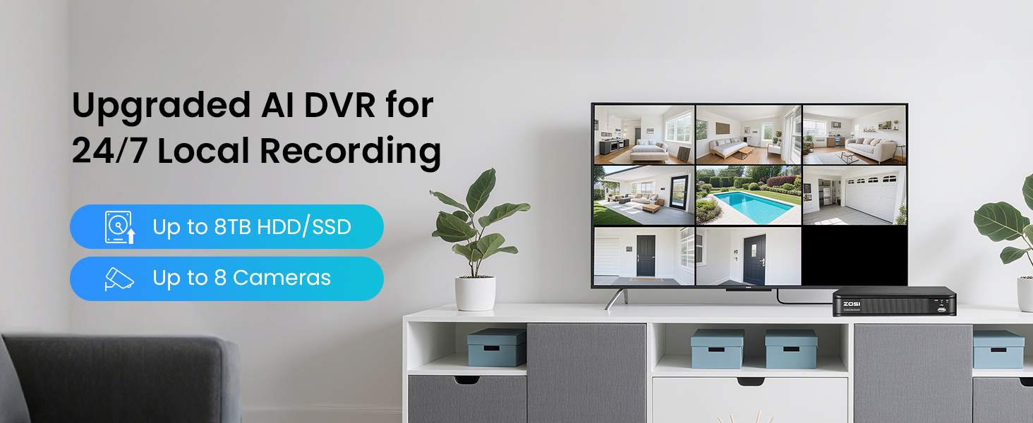Upgraded AI DVR for 24/7 Local Recording