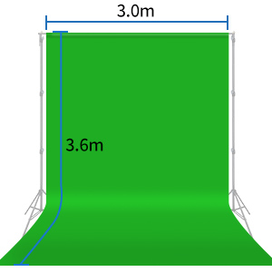 Hemmotop 背景布 緑 3m x 3.6m zoomのバーチャル背景 スタジオ スクリーンシート グリーンバック ポリエステル 洗濯可 300 x 360 cm みどり バックペーパー