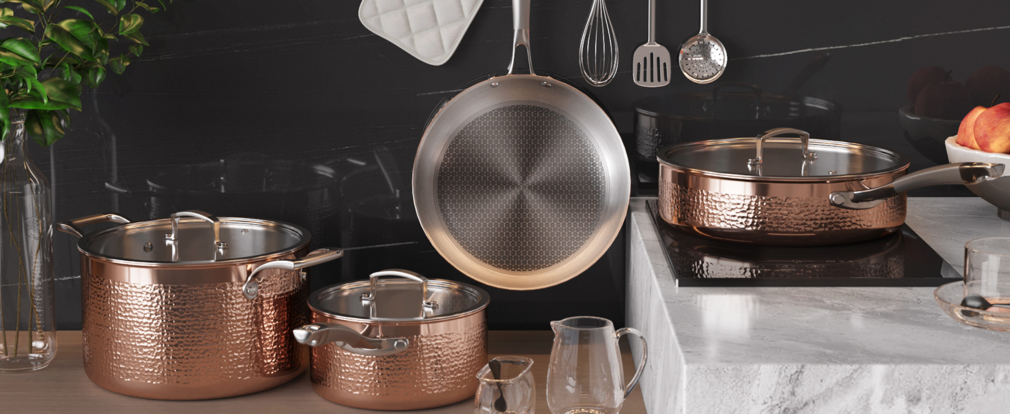 Homaz life Pots and Pans Set, TriPly Stainless Steel