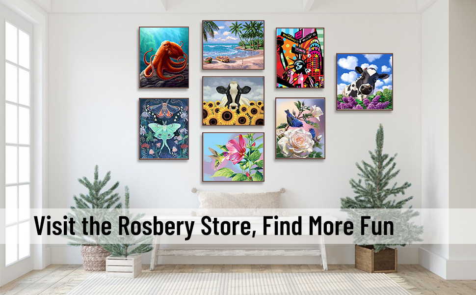 Rosbery Paint by Number for Adults, Easy Paint by Numbers
