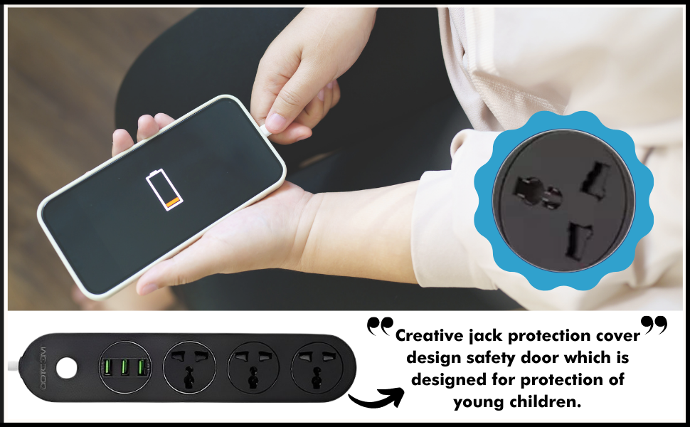 Buy Novo Extension Cords with USB Solts, 3 USB Ports 3 Way Outlets