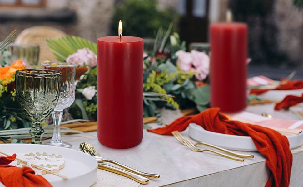 Hand Poured Non Toxic Unscented White Large Pillar Candles