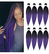 Pre Stretched Braiding Hair, 24 inch Kanekalon Braiding Hair, 8 Packs Soft Yaki Texture, Itch Fre...