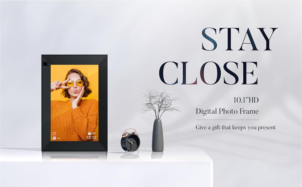 Digital Photo Frame, Hyjoy WiFi Digital Picture Frame 10.1 Inch with