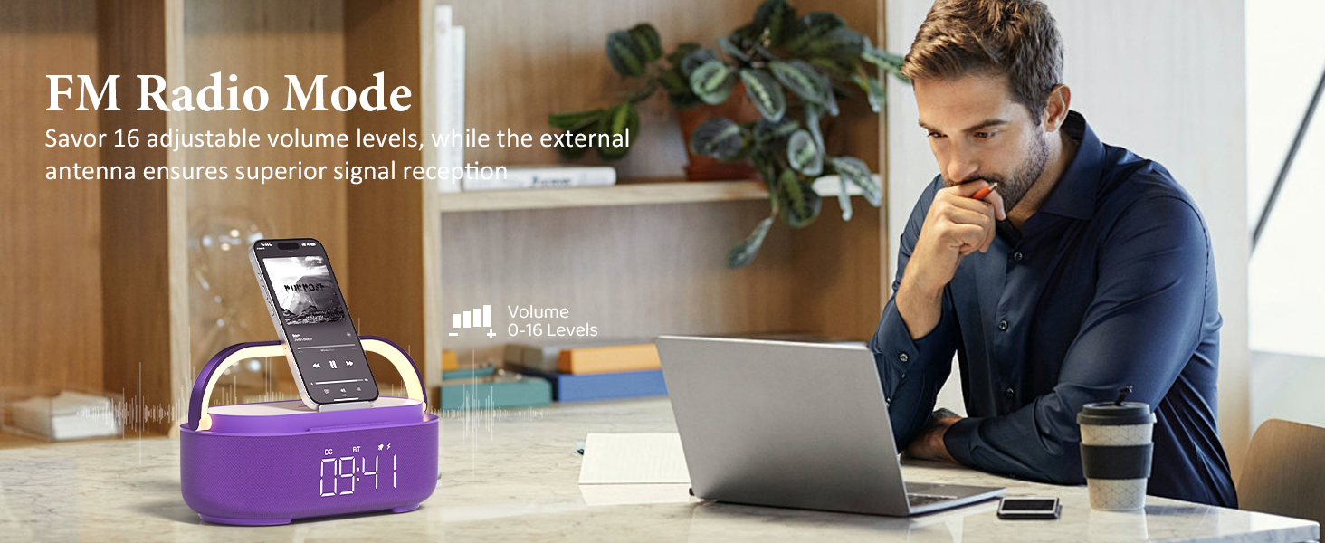 6 IN 1 Alarm Clock for Bedroom