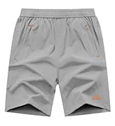 BGOWATU Men's Hiking Shorts Lightweight Quick Dry Running Shorts Athletic Tennis Zipper Pockets