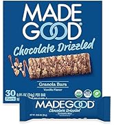 MadeGood Chocolate Drizzled Granola Bars, Vanilla (30 Count) Bulk Gluten Free Snacks