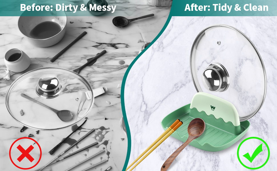 Spoon and Lid Rest 2 Packs Spoon Rest with Lid Holder