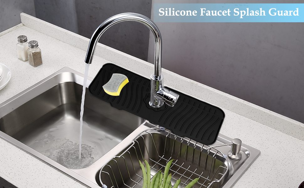 Resszo 2 Pack Kitchen Sink Splash Guard,Bathroom Faucet