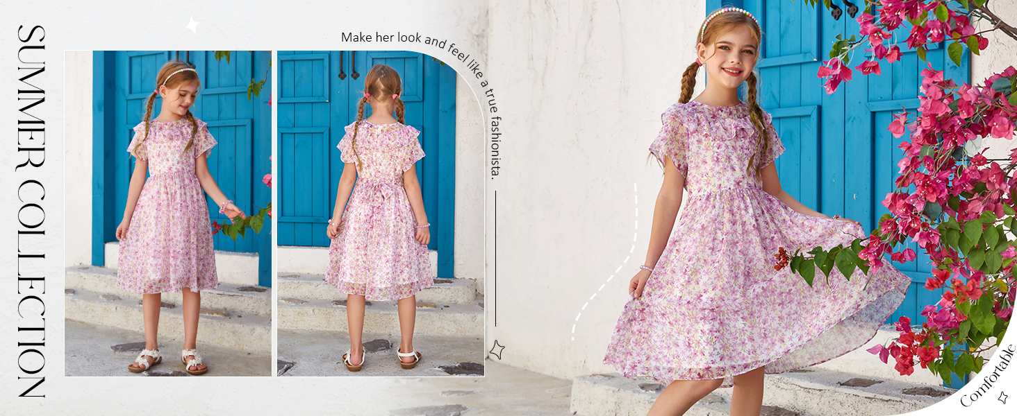 girls purple dress girls party dress