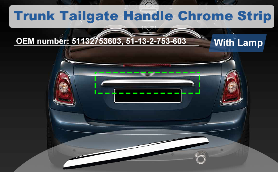 Amazon.com: LEABON 51132753603 Trunk Tailgate Handle Chrome