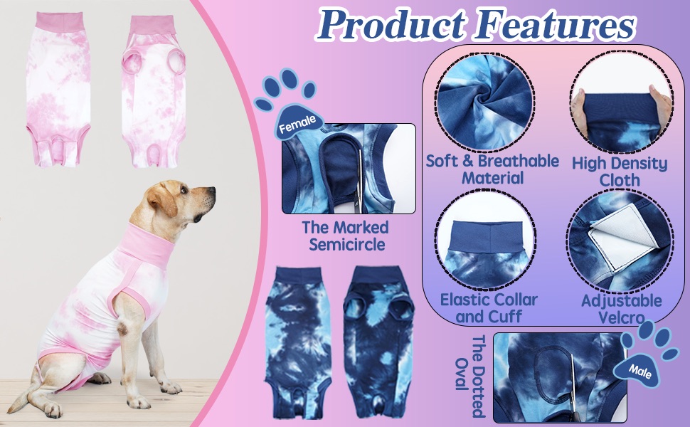 KIKNIN Recovery Suit for Dogs After Surgery, Post Spay, Neuter, Body