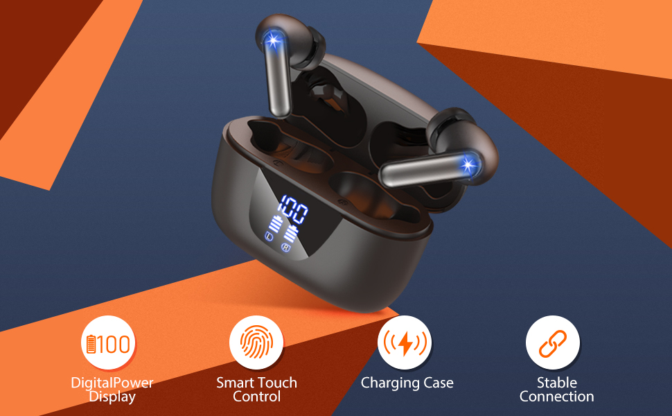 Wireless Earbuds Bluetooth 5.3 Deep Bass True Wireless Headphone 30H