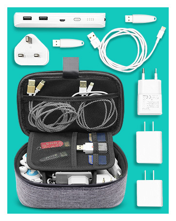 cords cable charger travel organizer travel bag case